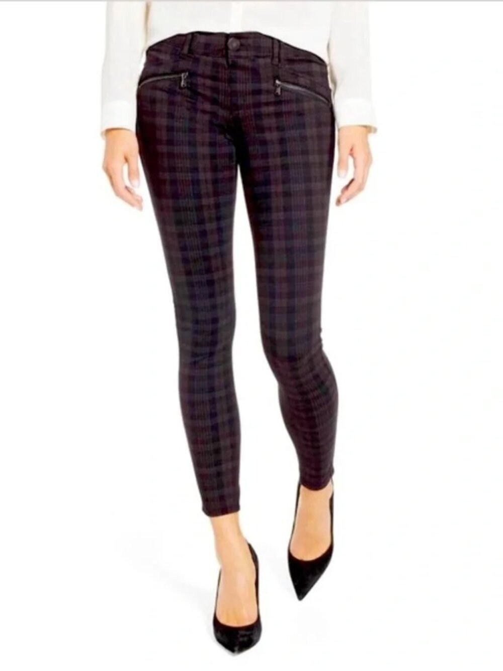 Wit & Wisdom Ab Solution Plaid Ponte Pant- Red, Grey, Black- Size 8